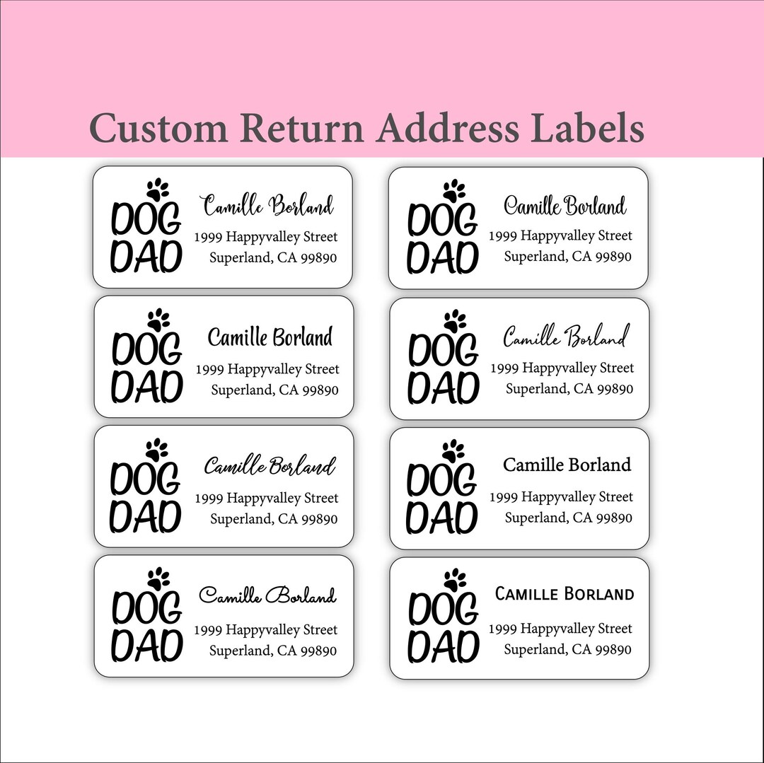 Dog Return Address Label, Custom Label, Envelope Labels, Name Address ...