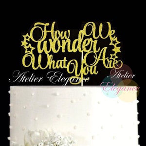 How We Wonder What You Are Cake Topper, Gender Reveal Cake Topper, Twinkle Twinkle Little Star Baby Shower, He or She Cake Topper, Little