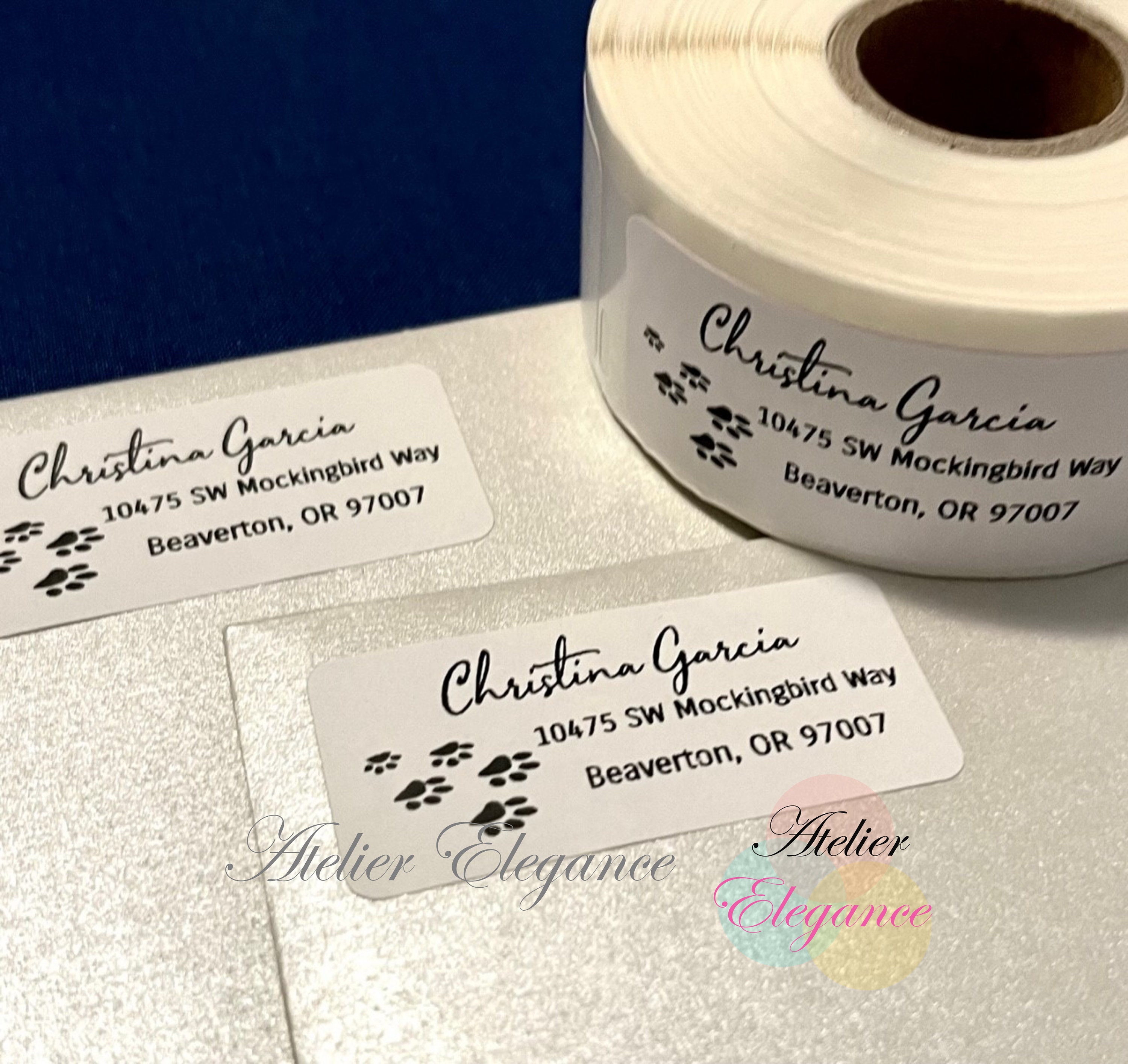 Paw Print Return Address Label, Custom Label, Envelope Labels, Name ...