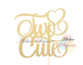 Two Cute Cake Topper, Second Birthday Cake Topper, 2 Cake Topper, Two Cake Topper, 2nd Birthday Cake Topper, Baby Birthday Topper, Number 2
