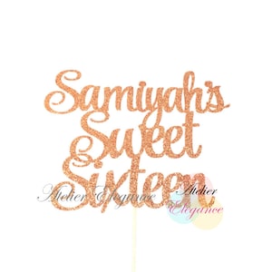 Personalized Cake Topper, Happy Sweet 16 Cake Topper, Custom Birthday Topper, Sweet 16 Cake Topper, Happy 16th, Sweet Sixteen Cake Topper
