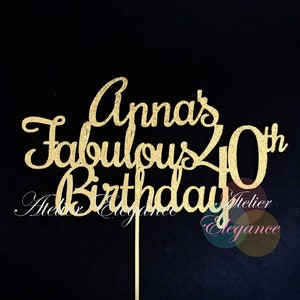ANY NAME & NUMBER Fabulous Birthday Cake Topper, Glitter Cake Topper, Customized Birthday Cake Topper, Fabulous Birthday Cake, Personalized
