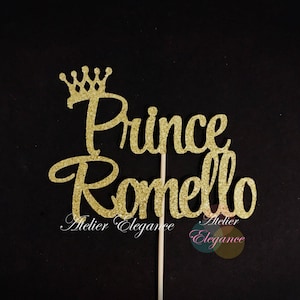 ANY NAME Crown Cake Topper, Prince Birthday Cake Topper, Prince Baby Shower Cake Topper, Baby Boy Birthday Topper, 1st Birthday Cake Topper