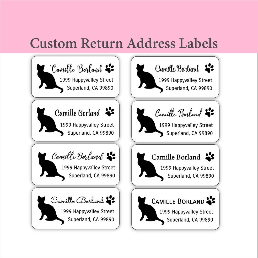 Annotation Label Cat Cat Return Address Label, Custom Label, Envelope Labels, Name Address ...