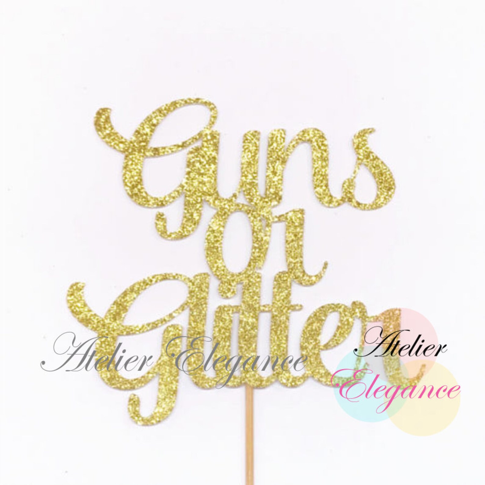 Guns or Glitter Cake Topper Gender Reveal Cake Topper Its a Etsy Canada