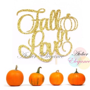 Fall in Love Cake Topper, Fall in Love Bridal Shower, Bride to Be Cake Topper, Wedding Cake Topper, Engagement Topper, Bachelorette Topper