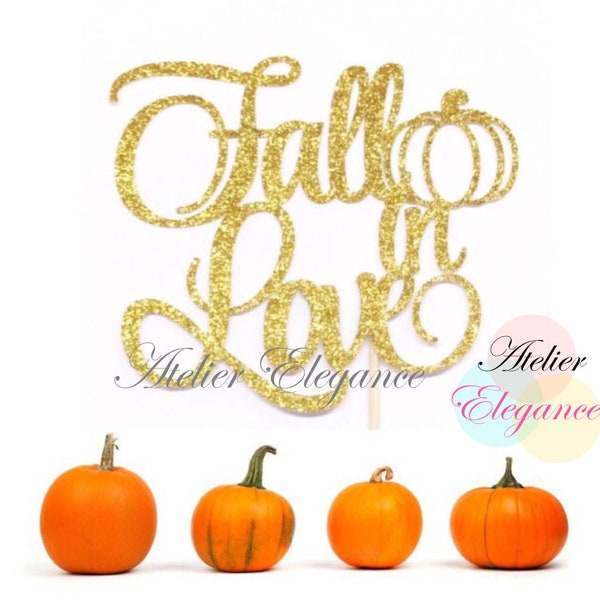 Fall in Love Cake Topper, Fall in Love Bridal Shower, Bride to Be Cake Topper, Wedding Cake Topper, Engagement Topper, Bachelorette Topper