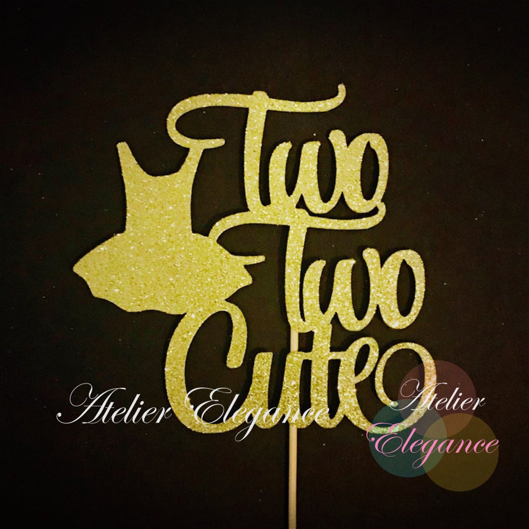 Two Two Cute Cake Topper, 2nd Birthday Cake Topper, 2 Cake Topper, Two