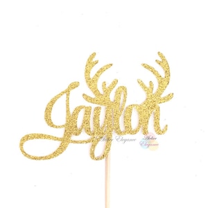 ANY NAME, Deer Cake Topper, Woodland Birthday Topper, Deer One Cake Topper, Deer 1st Birthday Party, Onedeerful Cake Topper, Custom Name