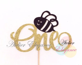 Bee One Cake Topper, Bee Theme 1st Birthday Cake Topper, Bee 1st Birthday Cake Topper, First Birthday Party, One Cake Topper, 1 Cake Topper