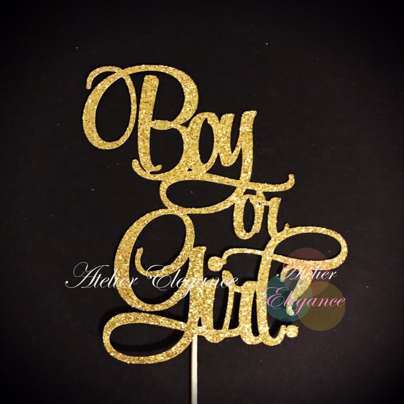 Boy Or Girl Cake Topper He Or She Cake Topper Baby Shower Etsy