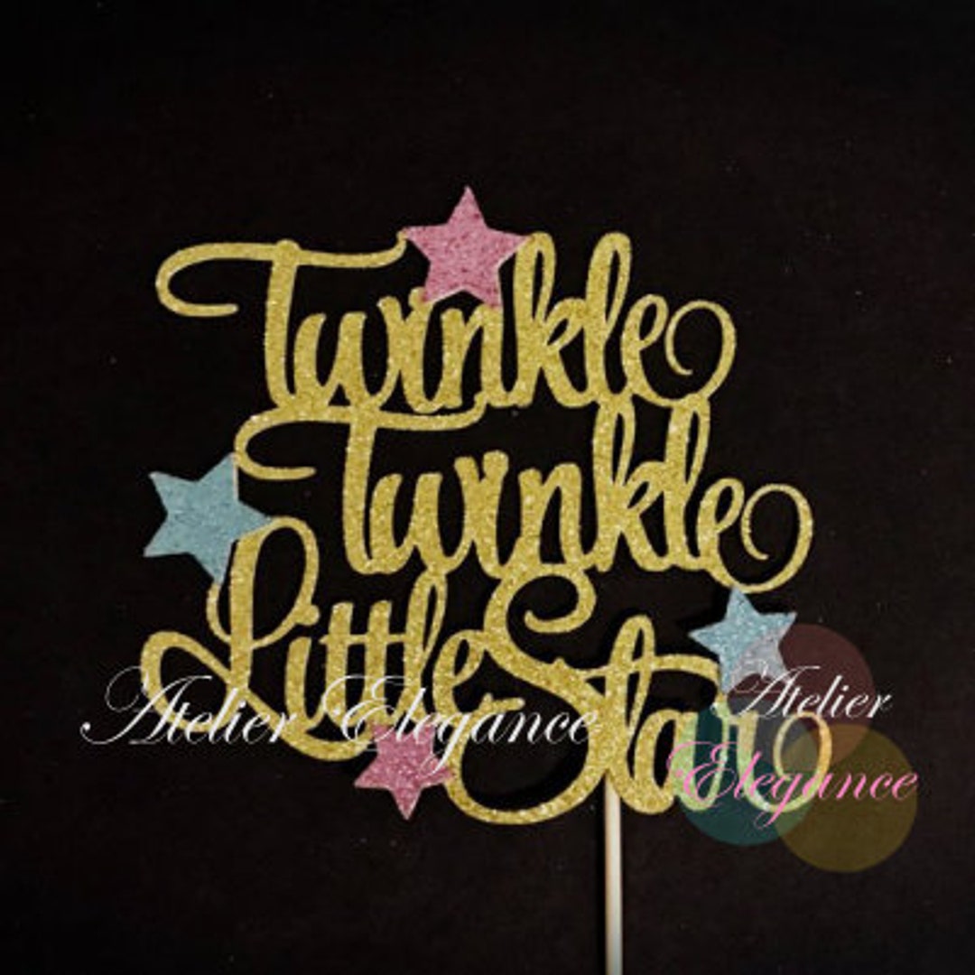 Twinkle Twinkle Little Star Cake Topper, Gender Reveal Cake Topper ...