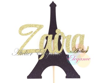 ANY NAME, Name Cake Topper, Eiffel Tower Cake Topper, Paris Cake Topper, French Birthday Cake Topper, Personalized Paris Cake Topper, Baby