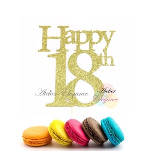 18th Birthday Topper, 18th Birthday Party, Happy 18, Eighteen Birthday Cake Topper, Happy 18th Cake Topper, 18 Years Birthday Party, 18 Sign