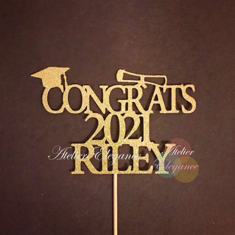 Download ANY NAME Congrats Grad 2021 Cake Topper Happy Graduation ...