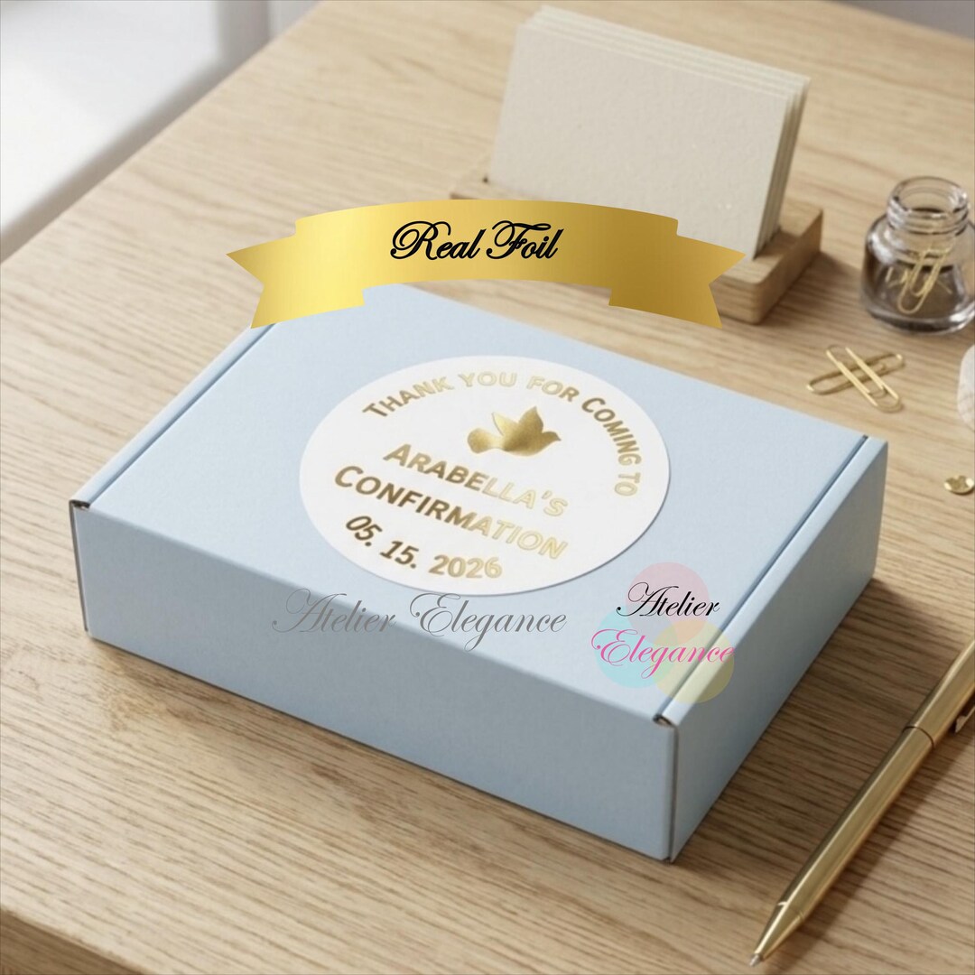 Foil Label, Round Label, Custom Confirmation Label, Any Name, Date ...