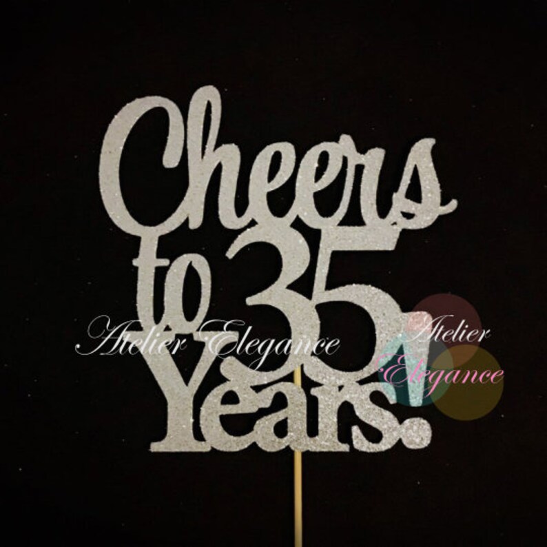 35th Birthday Cake Topper, Cheers to 35 Years Cake Topper, 35th ...