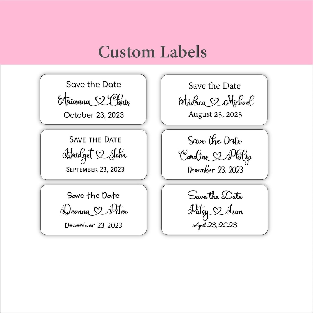 Save Labels Save the Date Label, Custom Names, Wedding Address Labels, Envelope ...