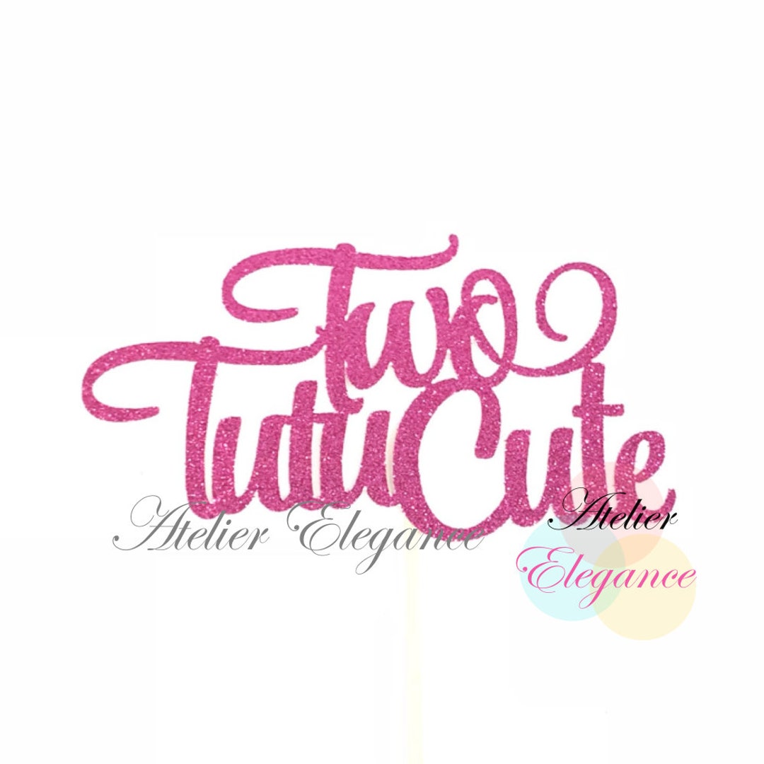 Two Tutu Cute Cake Topper, Two Cute Cake Topper, 2nd Birthday Cake