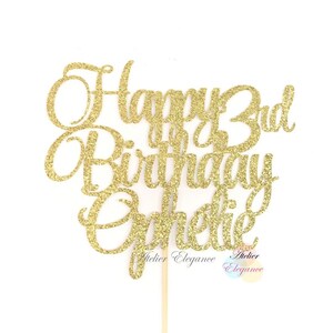 ANY Name ANY Age, 3rd Birthday Cake Topper, 3rd Birthday Party, Three Cake Topper, Custom Name Cake Topper, Personalized Cake Topper, Third