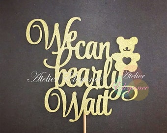 We can Bearly Wait Cake Topper, Bear Baby Shower Cake Topper, Bear Baby Shower, Bear Cake Topper, Mom to Be Cake Topper, Forest, Farmland