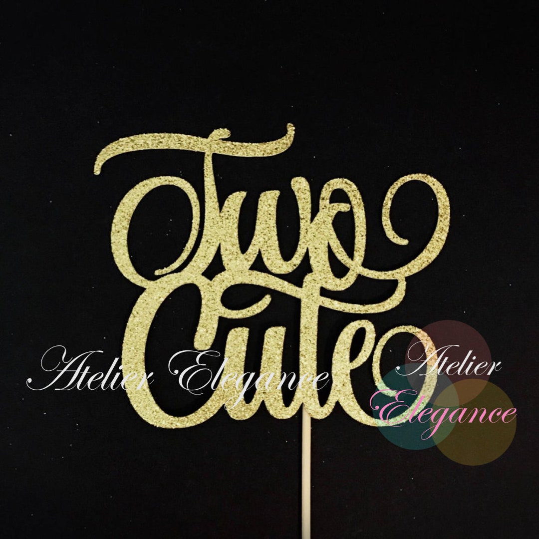 Two Cake Topper Two Cute Cake Topper Second Birthday Cake Etsy