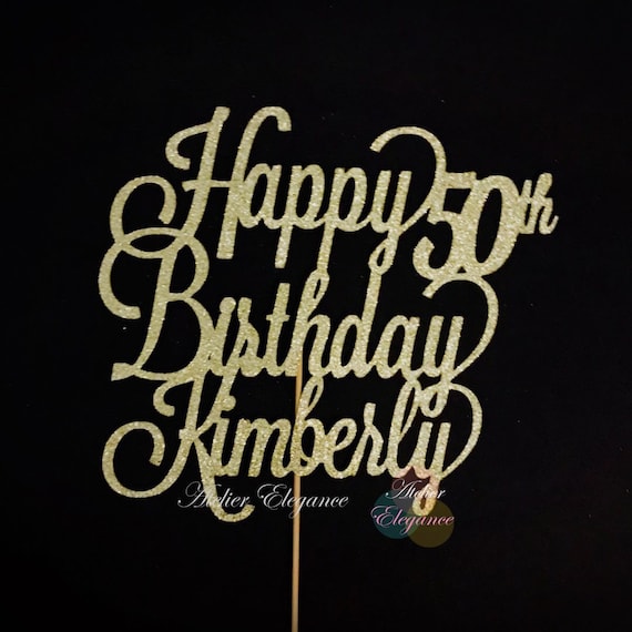 ANY Name ANY Age, 50th Birthday Cake Topper, Fifty Cake Topper, 50th Birthday Party, Custom Name Cake Topper, Personalized Cake Topper