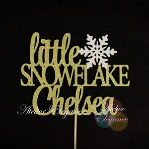ANY NAME, Little Snowflake Cake Topper, Snowflake Party, Snowflake Birthday Cake Topper, Snowflake Baby Shower, Winter Baby Cake Topper