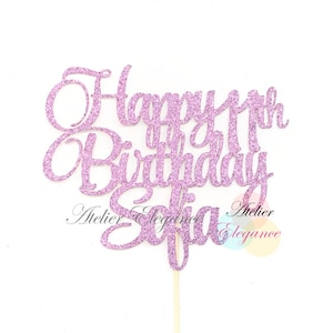 ANY Name ANY Age, 11th Birthday Cake Topper, 11th Birthday Party, Custom Name Cake Topper, Eleven Cake Topper, Personalized Cake Topper