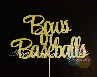 Bows or Baseballs Cake Topper, Baseballs or Bows, Gender Reveal Cake Topper, It's a Boy, It's a Girl, Gender Reveal Party, Baby Shower Cake