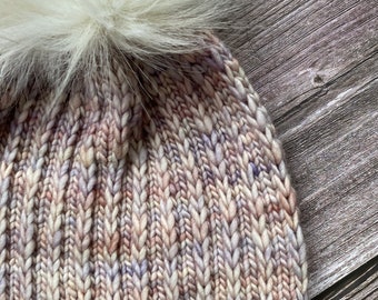Handmade Merino Wool off White Aspen Rib Beanie - Etsy display picture 1