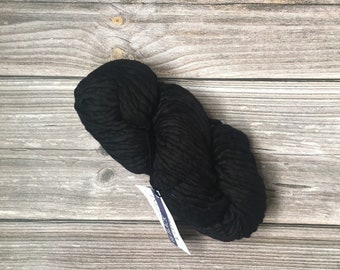 Malabrigo Rasta - Black - 100% merino wool, 150gms - super bulky, single ply yarn