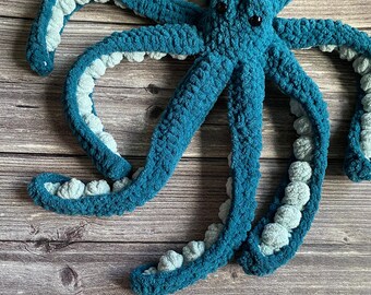 Anchor The Octopus Crochet Plushie Toy, size medium - Made to order