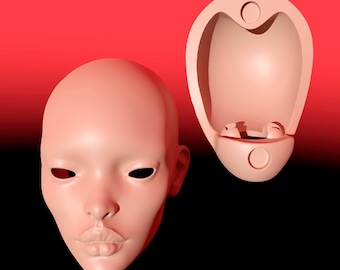 OOAK-Kopf BJD, 1/4 Maßstab Custom Sculpt für Harz 3D-Druck – Kugelgelenk Puppenkopf Modell