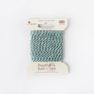 Baker&#39;s Twine 10m - Teal, 100% cotton, Made in the UK by Everlasto for gift wrapping