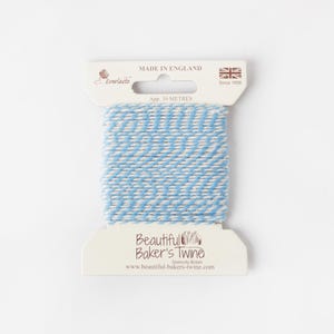 Baker&#39;s Twine 10m - Pale Blue, 100% cotton, Made in the UK by Everlasto for gift wrapping