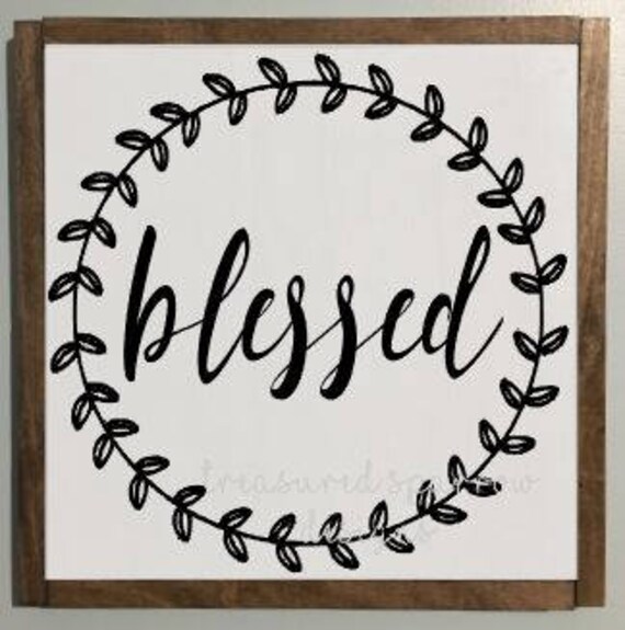 Bendito Corona Signo 13x13 Vineta Pared Signo De Granja Etsy