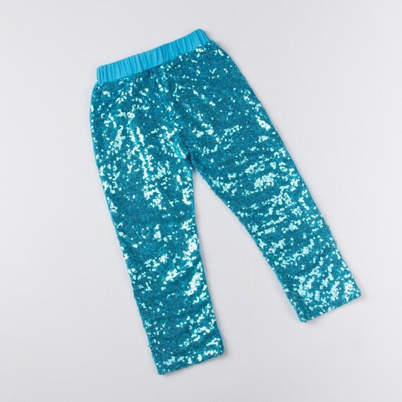 Blue Sequin Pants / Turquoise Sequin Leggings / Toddler Etsy