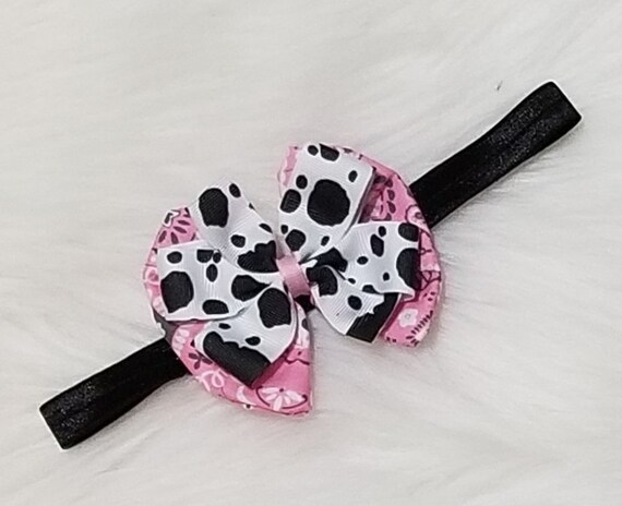 cow print headband for baby girl