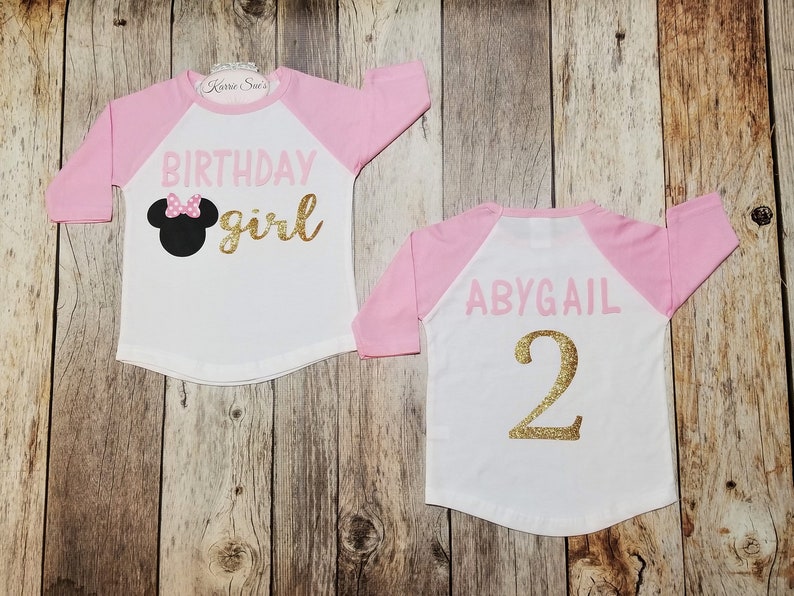 Minnie Mouse 2nd Birthday Shirt Pink /& Gold Raglan Shirt Disney Birthday Shirt Minnie Mouse Birthday Disney Vacation Girl Toddler