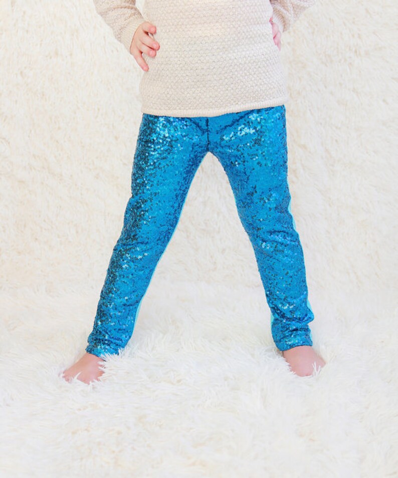 blue sequin pants