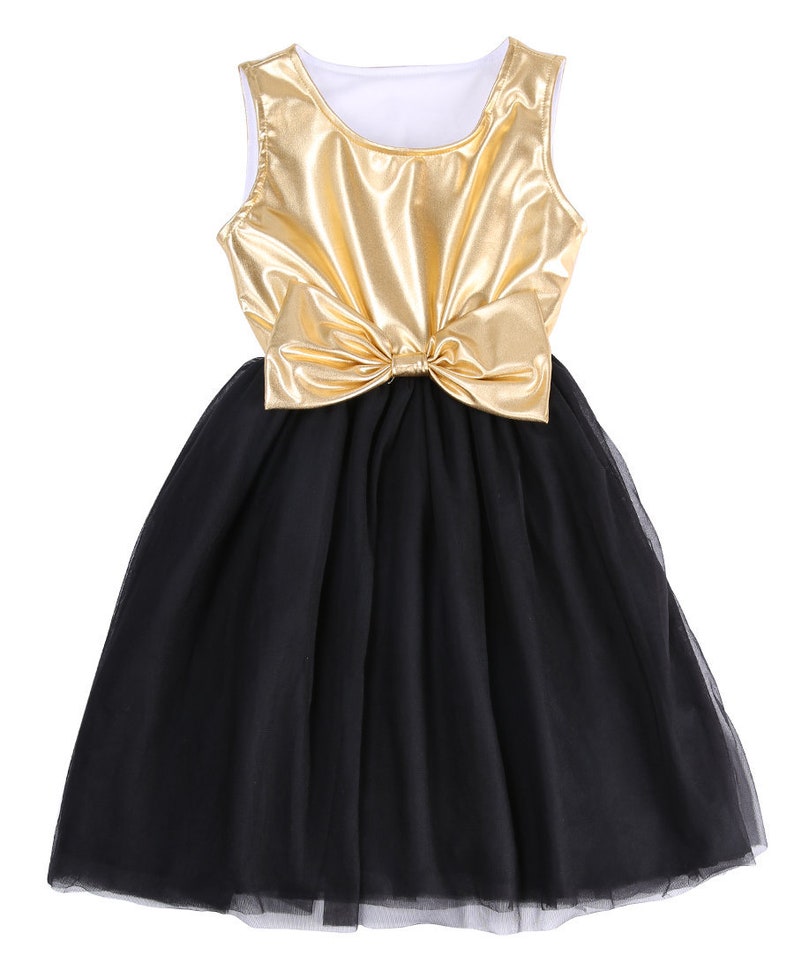 black and gold little girl dresses