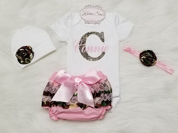 camo baby girl coming home outfit
