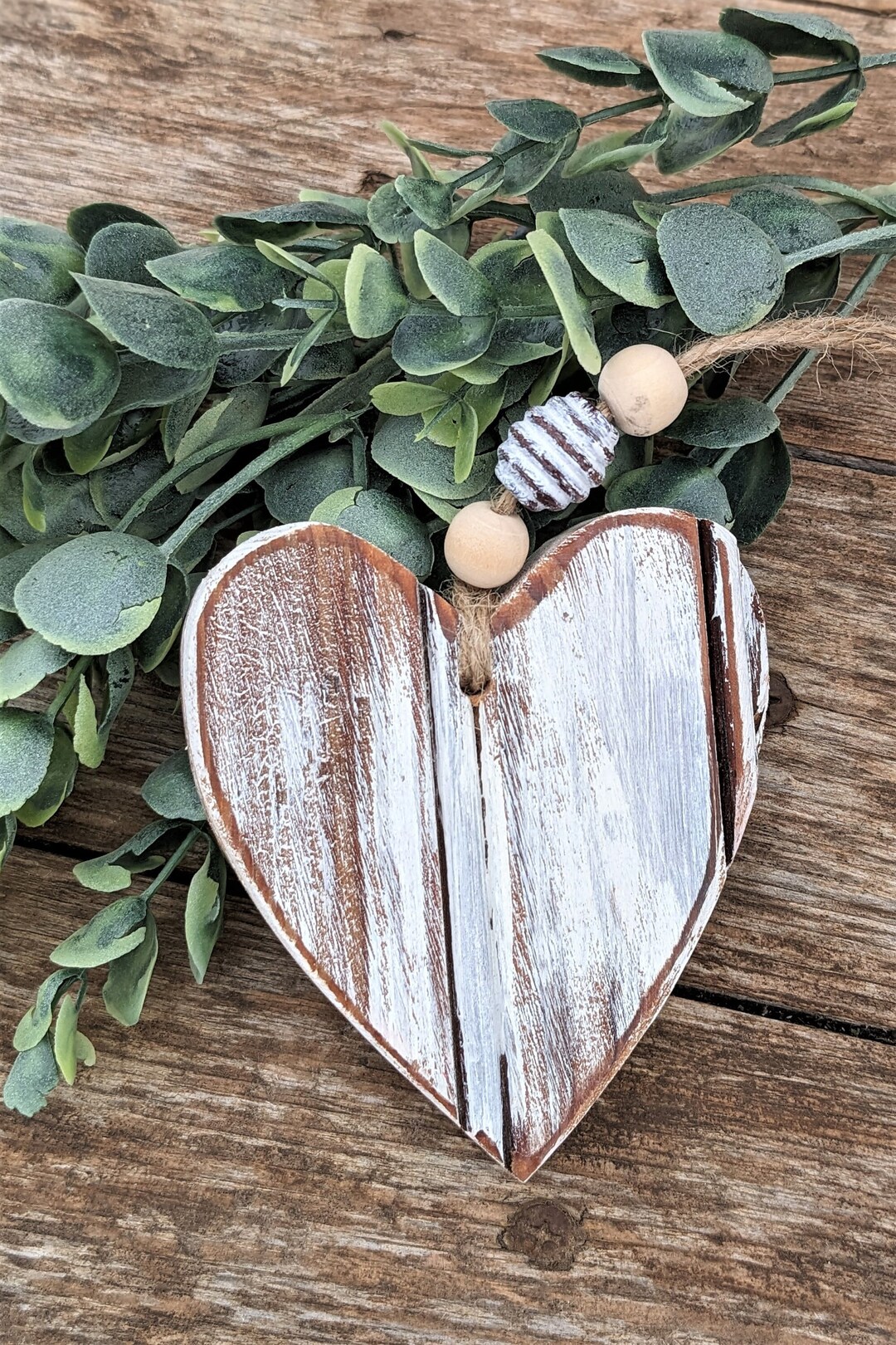 Barn Wood Heart Ornament, Wedding Wood Hearts Ornament, Rustic Wedding