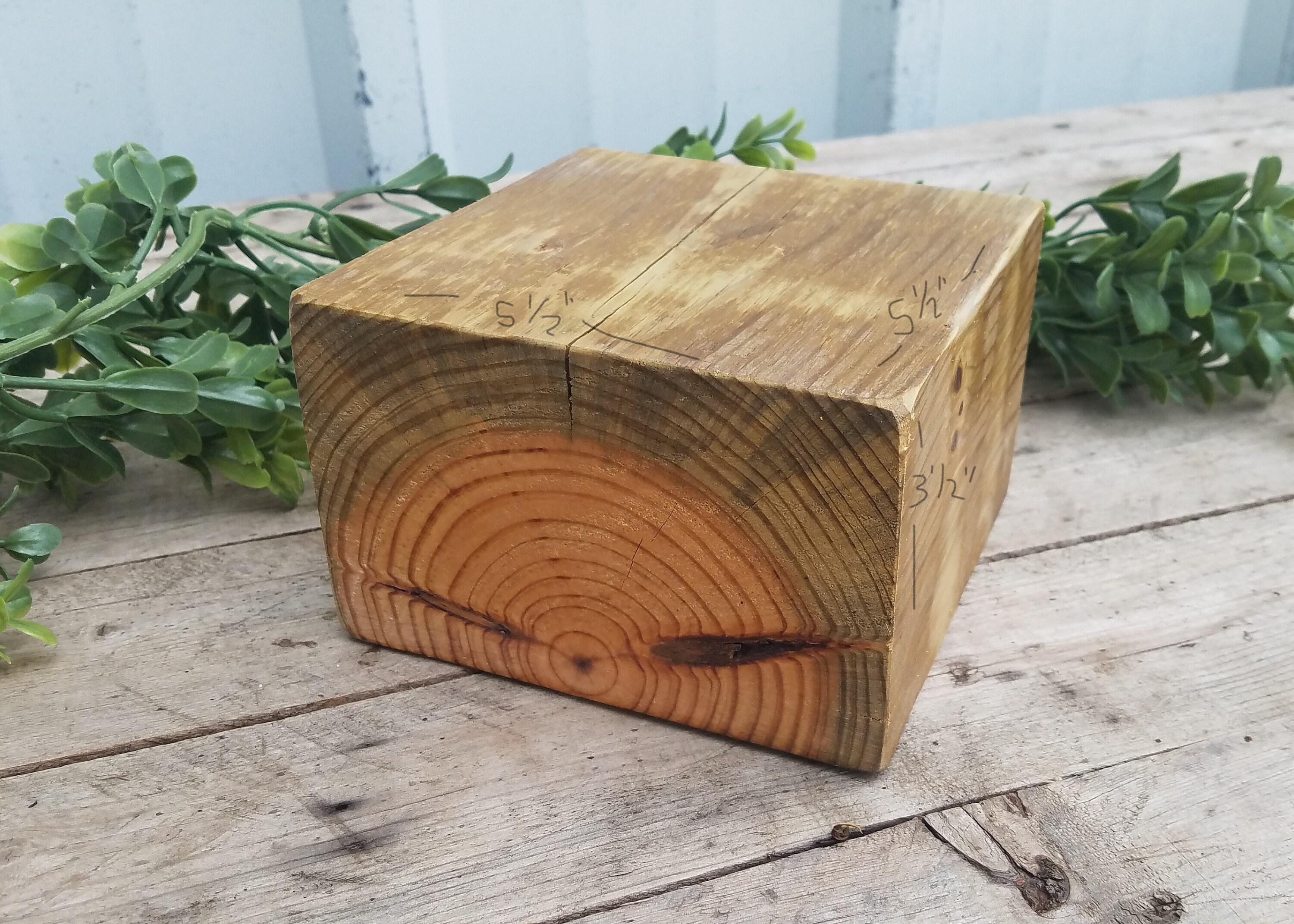 Wood block risers plant risers wood block square wood Etsy