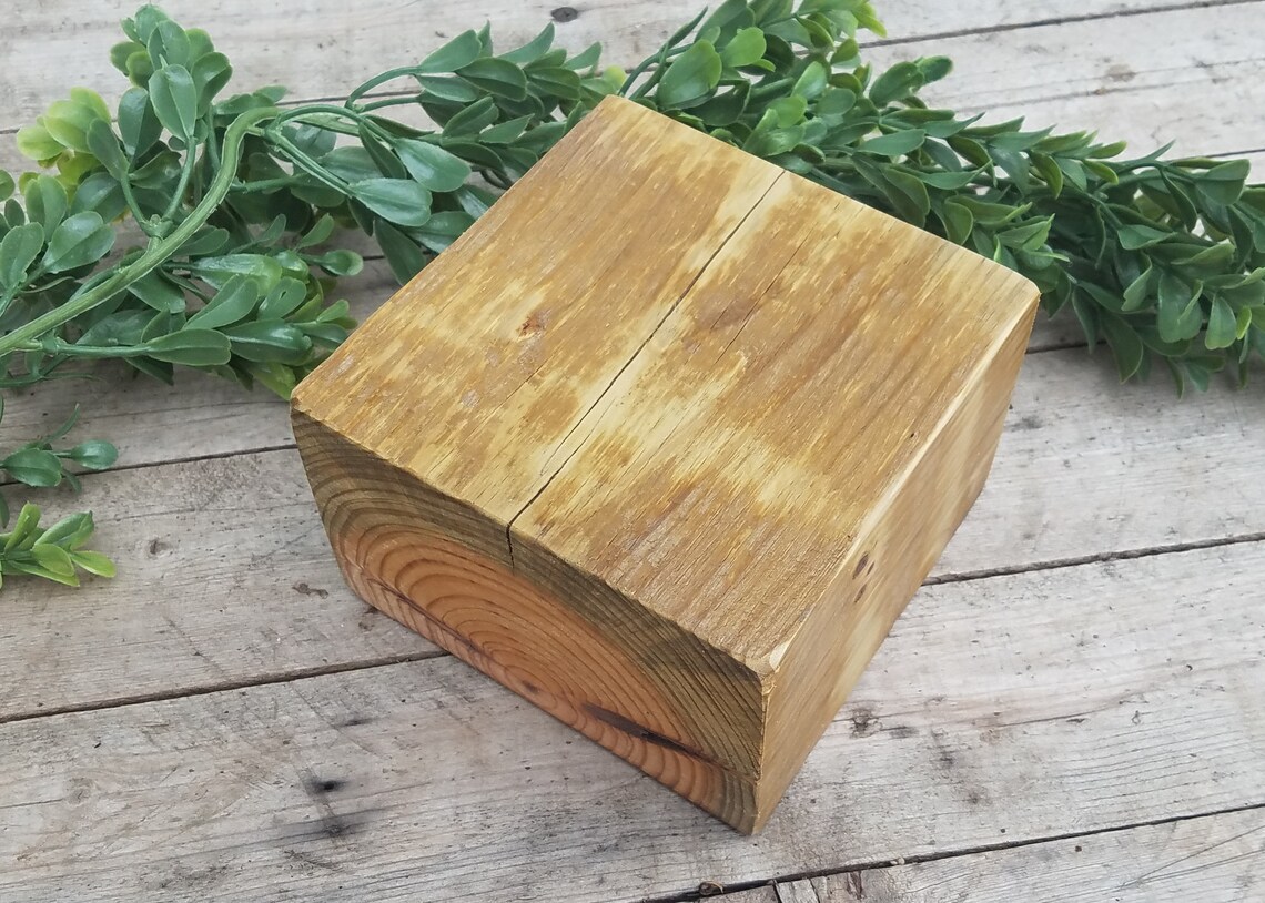 Wood block risers plant risers wood block square wood Etsy