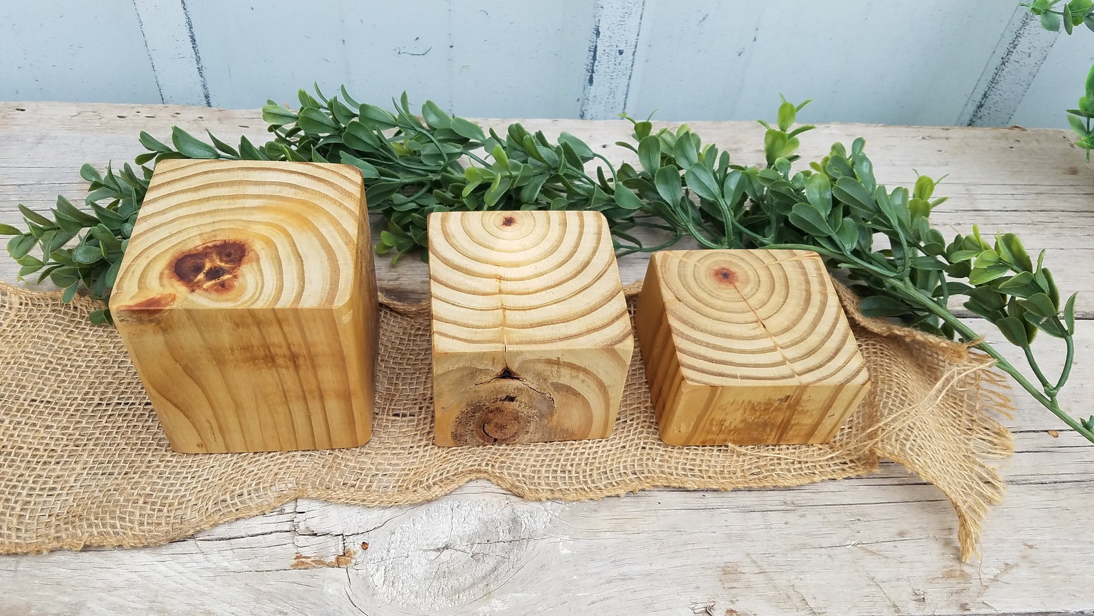 Wood Block Risers Plant Risers White Wood Block Primitive Etsy New
