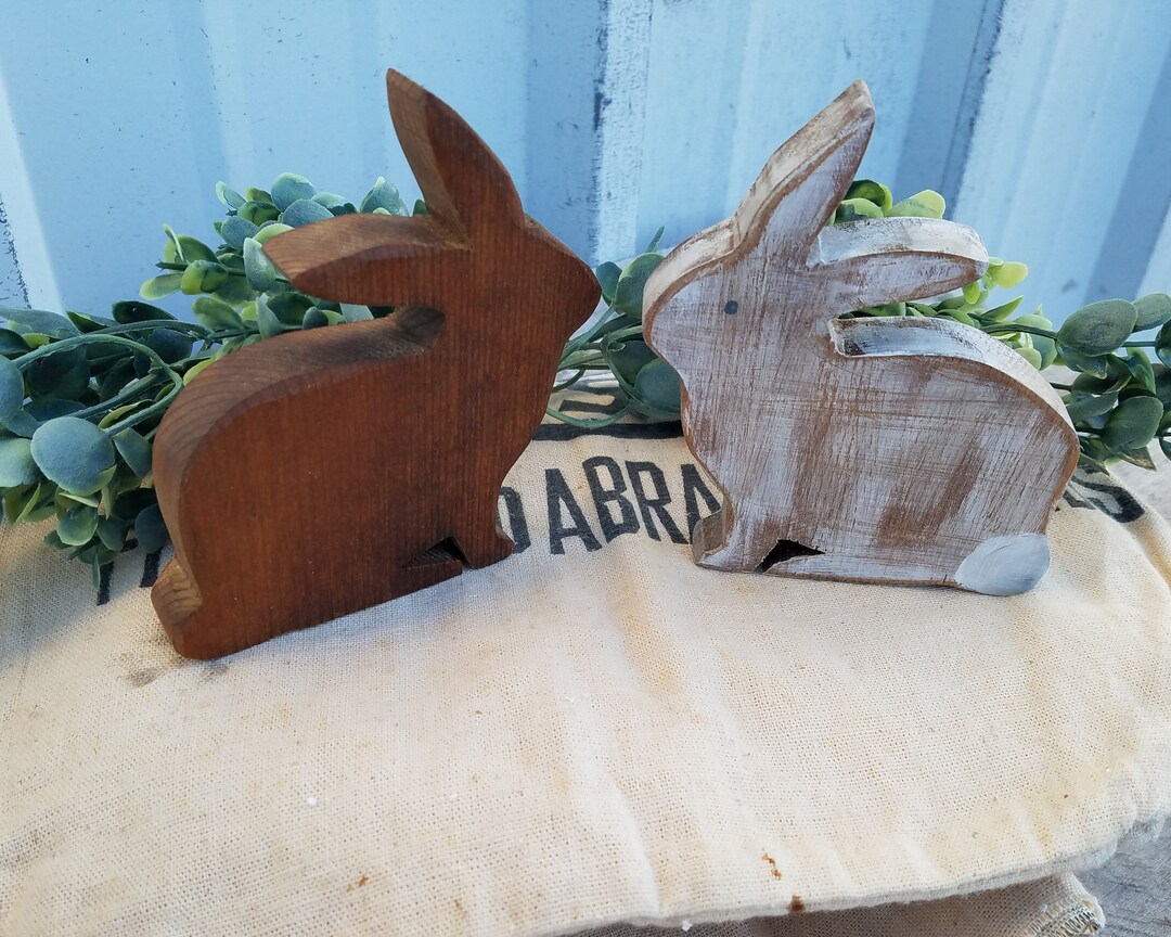 Rustic Rabbit, Wood Bunny, Wood Easter Decor, Rabbit Tier Tray, Rustic ...