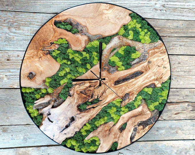 24 Large Wall Clock Rustic Wall Clock Wood Wall Clock Etsy