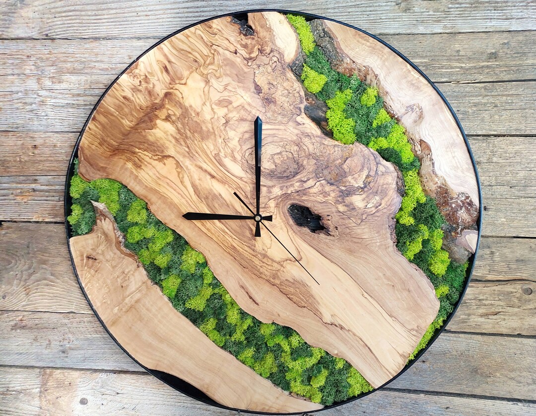 Wood Wall Clock Wooden Wall Art Clock for Wall Large Wall Etsy